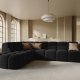 MICADONI  Venstre hjrnesofa i flyel, Lisa, 5 seter, 293x234x77