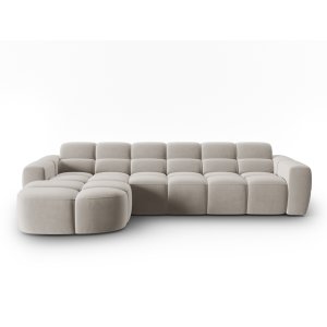 MICADONI Lisa 4 pers. hjrnesofa, venstre - lys beige fljl stof