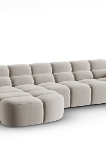 MICADONI  Venstre hjrnesofa i flyel, Lisa, 4 seter, 310x170x77