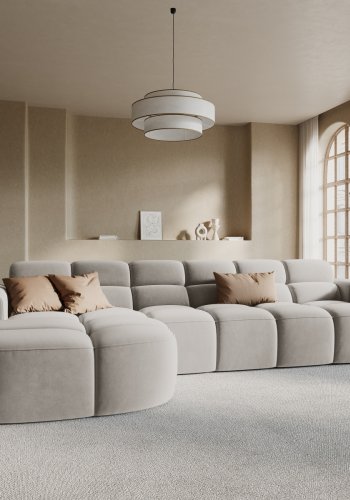 MICADONI  Venstre hjrnesofa i flyel, Lisa, 4 seter, 310x170x77