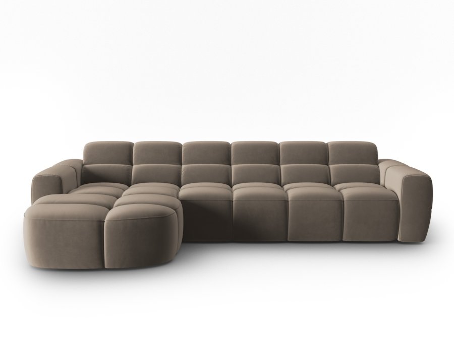 MICADONI  Venstre hjrnesofa i flyel, Lisa, 4 seter, 310x170x77