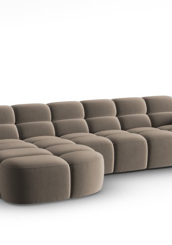 MICADONI  Venstre hjrnesofa i flyel, Lisa, 4 seter, 310x170x77