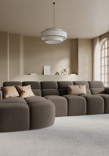 MICADONI  Venstre hjrnesofa i flyel, Lisa, 4 seter, 310x170x77