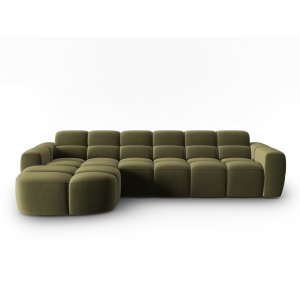 MICADONI Lisa 4 pers. hjrnesofa, venstre - lysegrn fljl stof