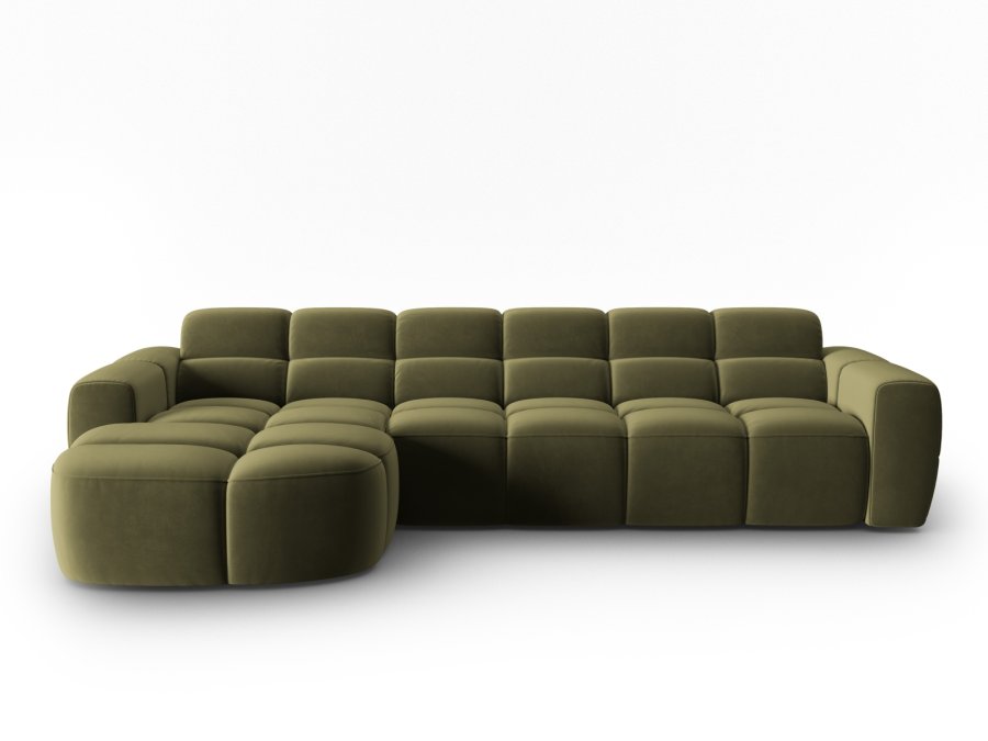 MICADONI  Venstre hjrnesofa i flyel, Lisa, 4 seter, 310x170x77