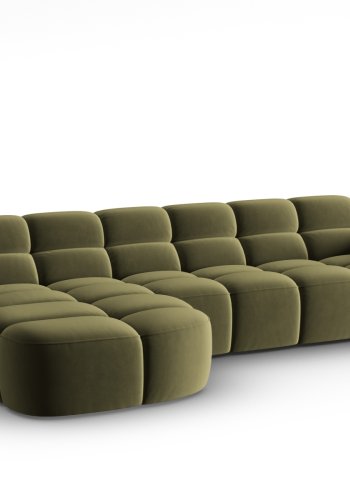 MICADONI  Venstre hjrnesofa i flyel, Lisa, 4 seter, 310x170x77