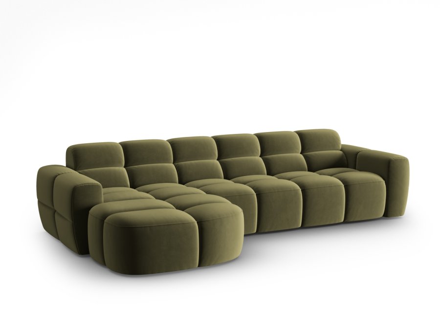 MICADONI  Venstre hjrnesofa i flyel, Lisa, 4 seter, 310x170x77