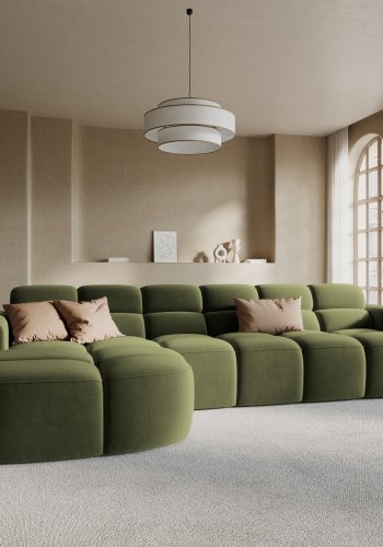 MICADONI  Venstre hjrnesofa i flyel, Lisa, 4 seter, 310x170x77