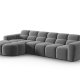 MICADONI  Venstre hjrnesofa i flyel, Lisa, 4 seter, 310x170x77