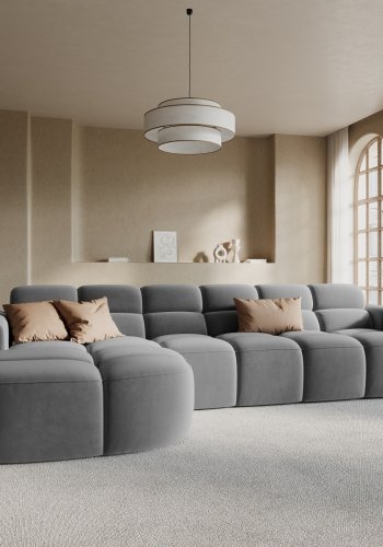 MICADONI  Venstre hjrnesofa i flyel, Lisa, 4 seter, 310x170x77