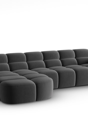 MICADONI  Venstre hjrnesofa i flyel, Lisa, 4 seter, 310x170x77