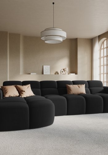 MICADONI  Venstre hjrnesofa i flyel, Lisa, 4 seter, 310x170x77