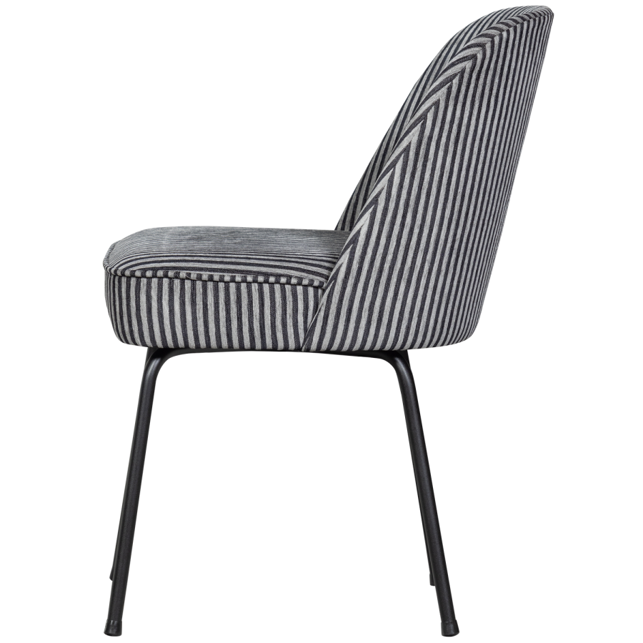 WOOOD VOGUE SPISESTOL STRIPER SVART/GR