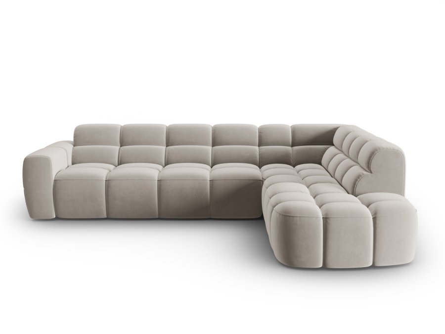 MICADONI  Hjrnesofa i flyel, Lisa, 5 seter, 293x234x77