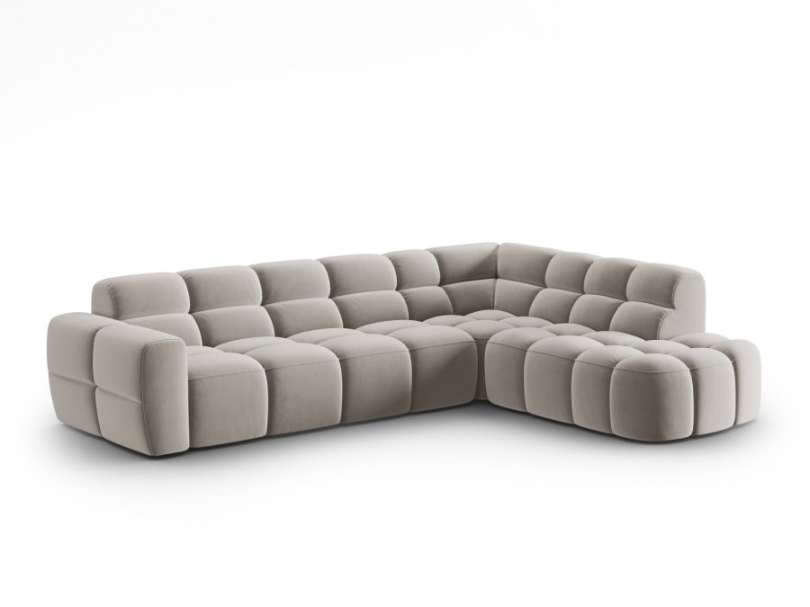 MICADONI  Hjrnesofa i flyel, Lisa, 5 seter, 293x234x77