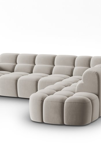 MICADONI  Hjrnesofa i flyel, Lisa, 5 seter, 293x234x77