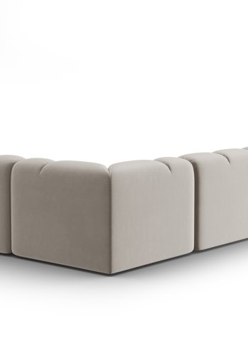 MICADONI  Hjrnesofa i flyel, Lisa, 5 seter, 293x234x77