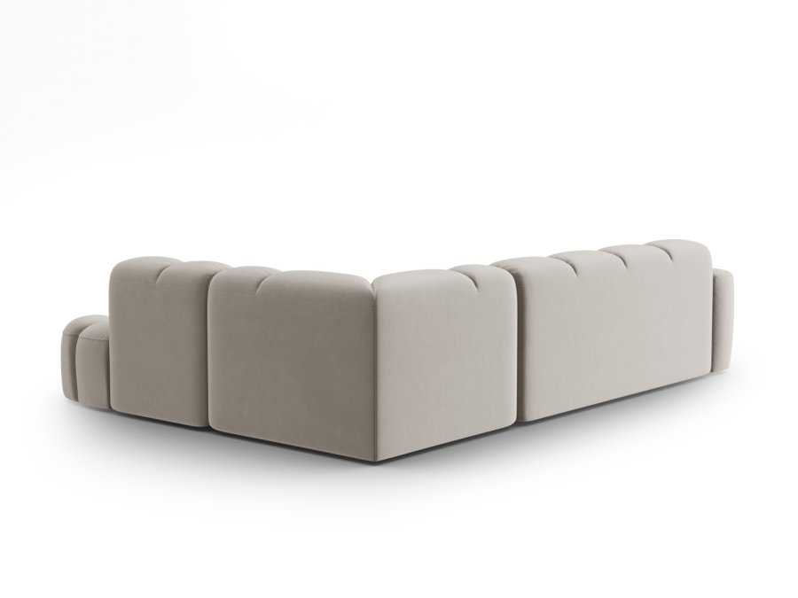MICADONI  Hjrnesofa i flyel, Lisa, 5 seter, 293x234x77