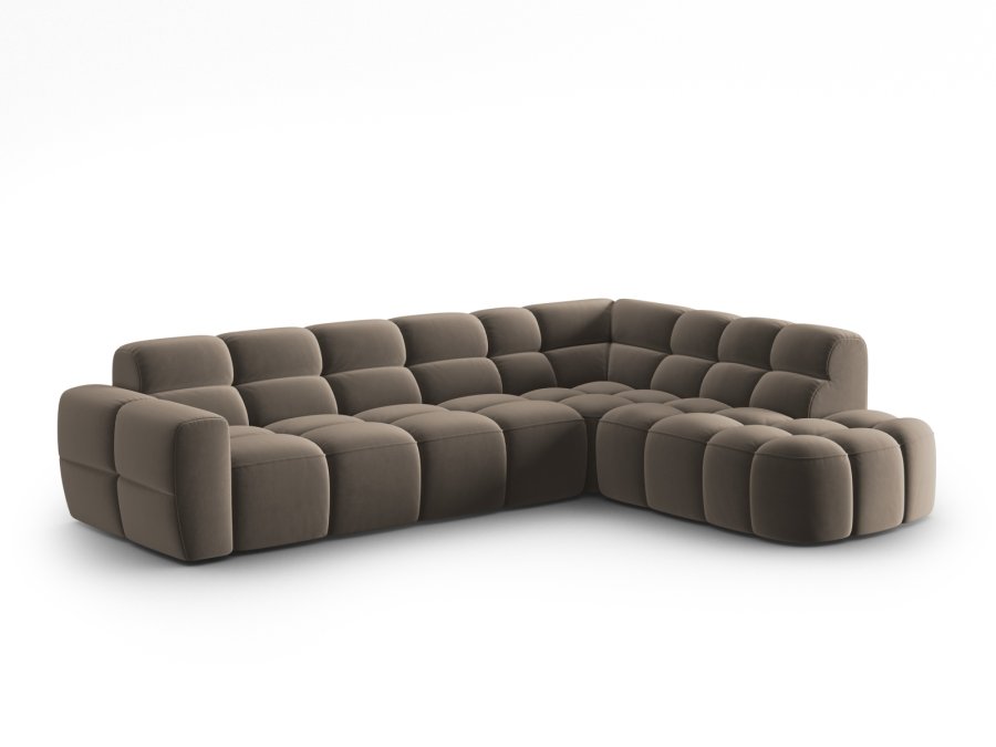 MICADONI  Hjrnesofa i flyel, Lisa, 5 seter, 293x234x77