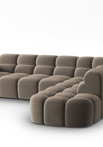 MICADONI  Hjrnesofa i flyel, Lisa, 5 seter, 293x234x77