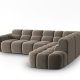 MICADONI  Hjrnesofa i flyel, Lisa, 5 seter, 293x234x77