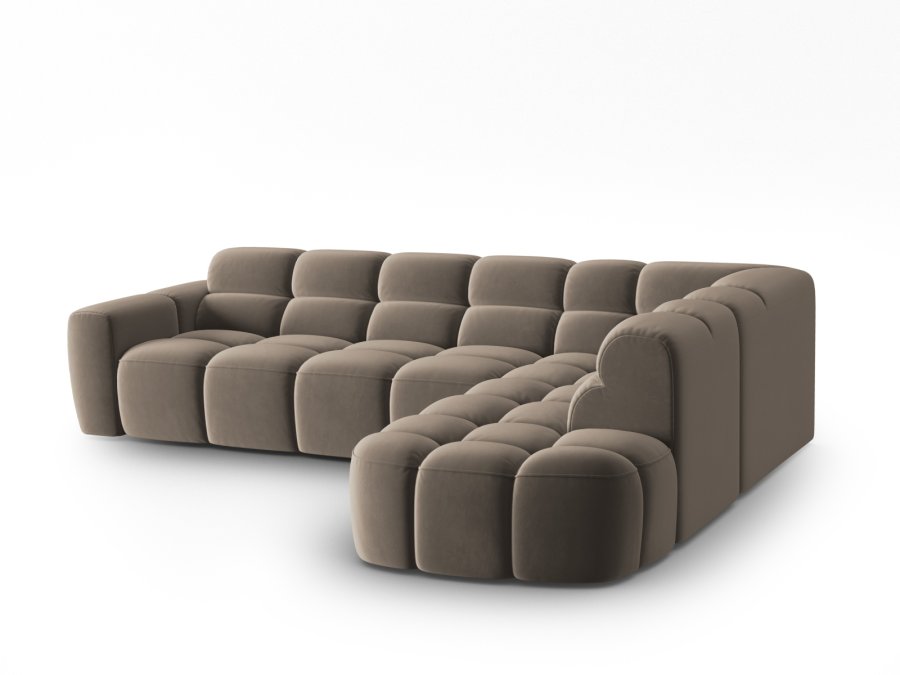 MICADONI  Hjrnesofa i flyel, Lisa, 5 seter, 293x234x77
