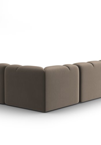 MICADONI  Hjrnesofa i flyel, Lisa, 5 seter, 293x234x77