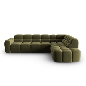 MICADONI Lisa 5 pers. hjrnesofa, hjre - lysegrn fljl stof