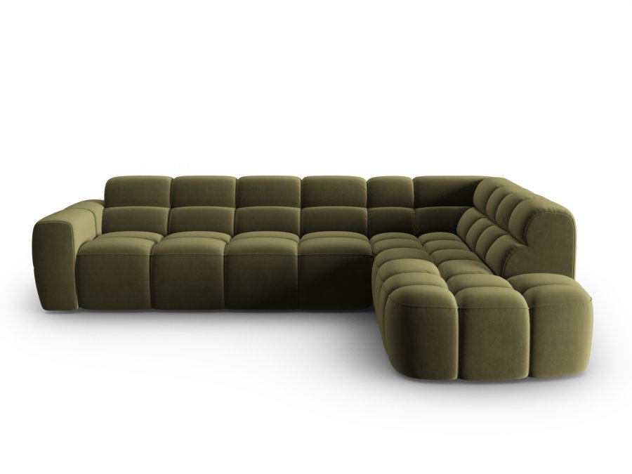 MICADONI  Hjrnesofa i flyel, Lisa, 5 seter, 293x234x77