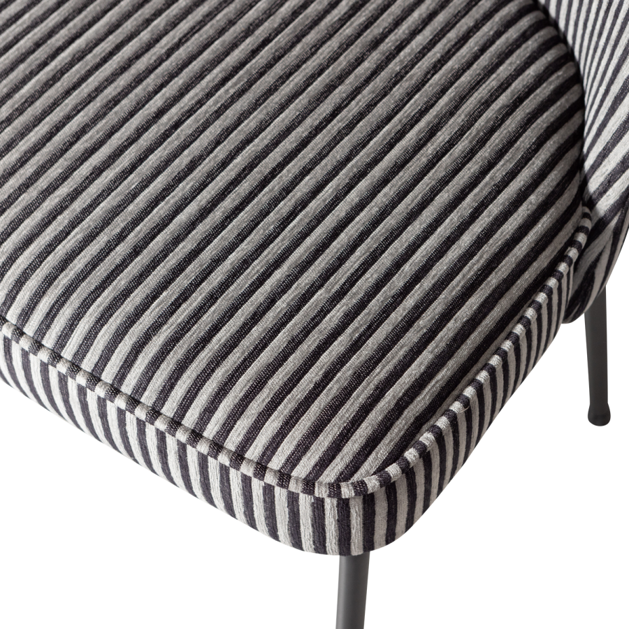 WOOOD VOGUE SPISESTOL STRIPER SVART/GR