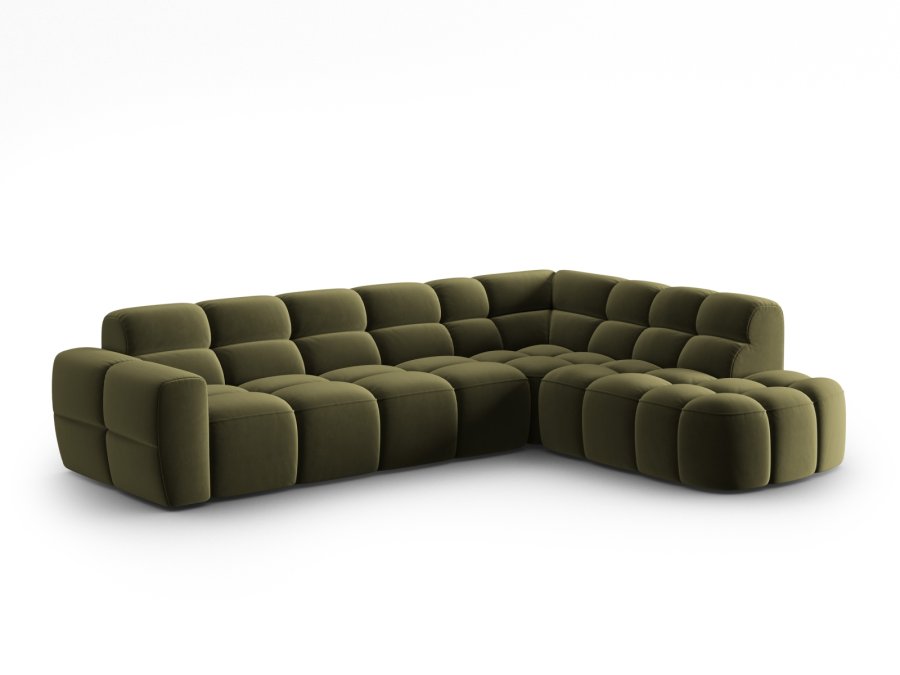 MICADONI  Hjrnesofa i flyel, Lisa, 5 seter, 293x234x77