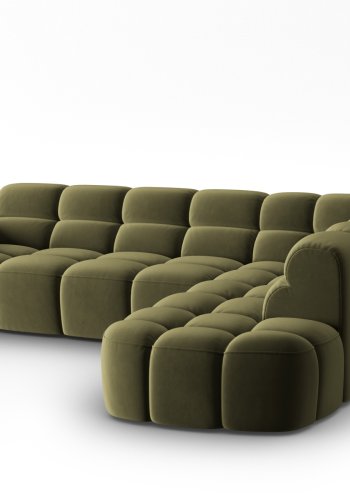 MICADONI  Hjrnesofa i flyel, Lisa, 5 seter, 293x234x77