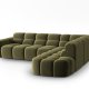 MICADONI  Hjrnesofa i flyel, Lisa, 5 seter, 293x234x77