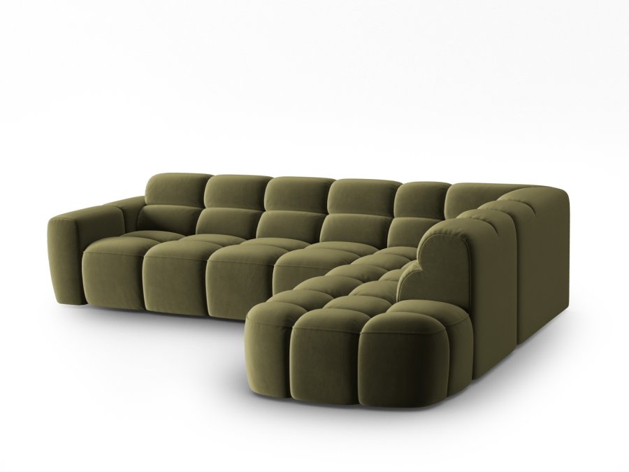 MICADONI  Hjrnesofa i flyel, Lisa, 5 seter, 293x234x77