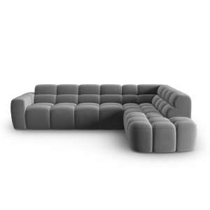MICADONI Lisa 5 pers. hjrnesofa, hjre - lysegr fljl stof