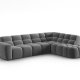 MICADONI  Hjrnesofa i flyel, Lisa, 5 seter, 293x234x77