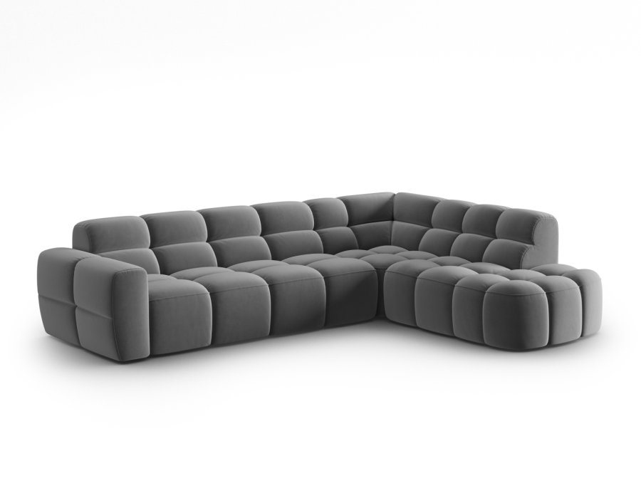 MICADONI  Hjrnesofa i flyel, Lisa, 5 seter, 293x234x77