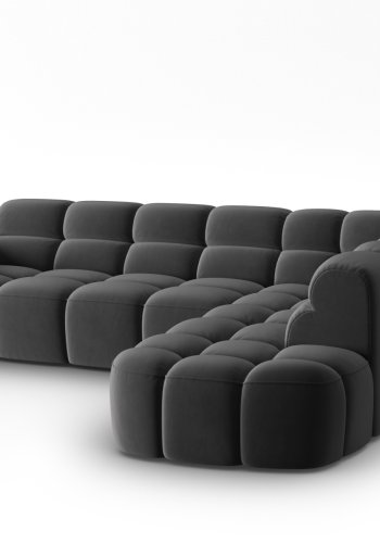 MICADONI  Hjrnesofa i flyel, Lisa, 5 seter, 293x234x77