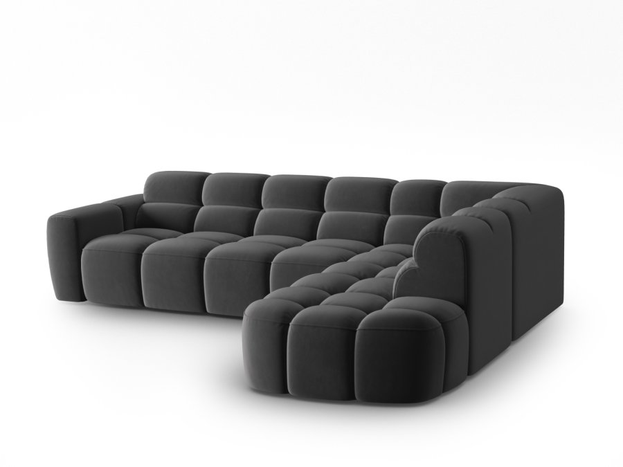MICADONI  Hjrnesofa i flyel, Lisa, 5 seter, 293x234x77