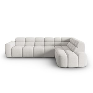 MICADONI Lisa 5 pers. hjrnesofa, hjre - lysegr struktur stof