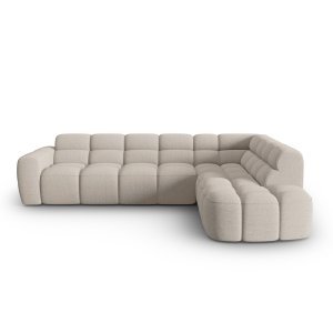MICADONI Lisa 5 pers. hjrnesofa, hjre - sand struktur stof