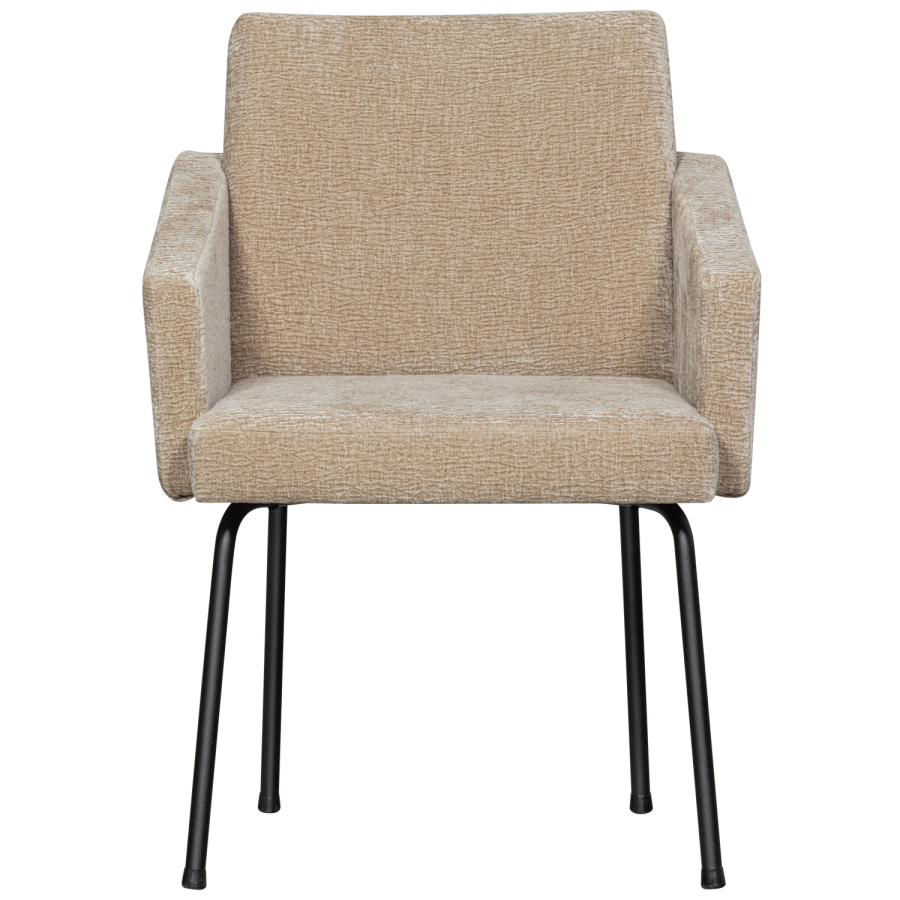 WOOOD MOUNT SPISESTOL MED ARMLEN 3D CHENILLE SAND