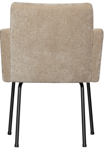 WOOOD MOUNT SPISESTOL MED ARMLEN 3D CHENILLE SAND