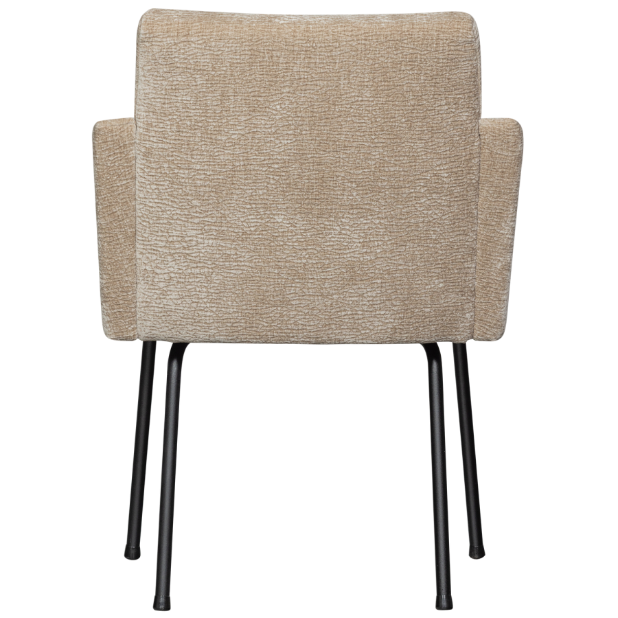 WOOOD MOUNT SPISESTOL MED ARMLEN 3D CHENILLE SAND