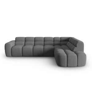 MICADONI Lisa 5 pers. hjrnesofa, hjre - gr struktur stof