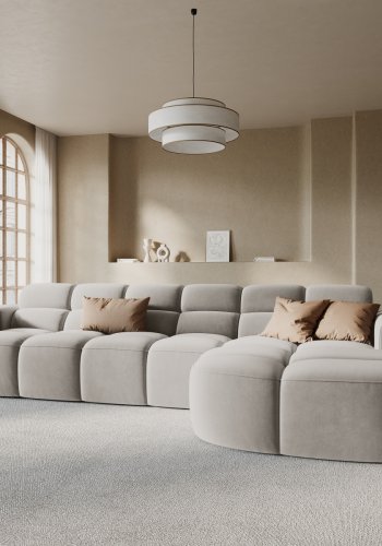 MICADONI  Hjrnesofa i flyel, Lisa, 4 seter, 310x170x77