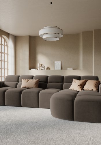 MICADONI  Hjrnesofa i flyel, Lisa, 4 seter, 310x170x77