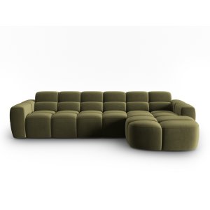 MICADONI Lisa 4 pers. hjrnesofa, hjre - lysegrn fljl stof