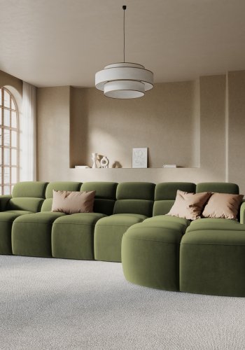 MICADONI  Hjrnesofa i flyel, Lisa, 4 seter, 310x170x77