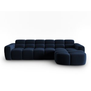 MICADONI Lisa 4 pers. hjrnesofa, hjre - kongebl fljl stof